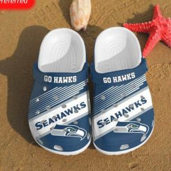 Seattle Seahawks Go Hawks Custom For Nfl Fans Clog Crocs Crocband Shoes, Men, Women, Model