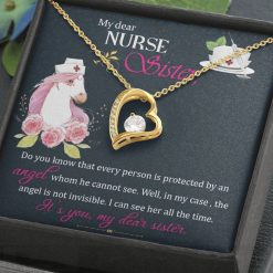 Sister Birthday Forever Love Necklace Nurse Silver Gold Heart
