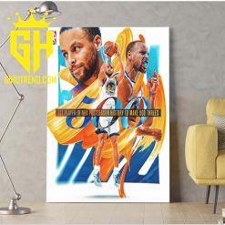 Stephen Curry 1st Player NBA 500 Three Pointers Poster Canvas