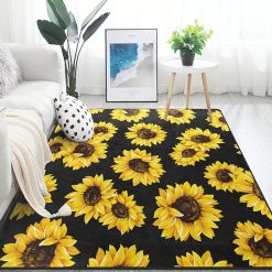 Sunflower Pattern Area Rug Home Decor