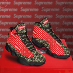 Supreme LV Red Camo Air Jordan 13 Sneakers Shoes