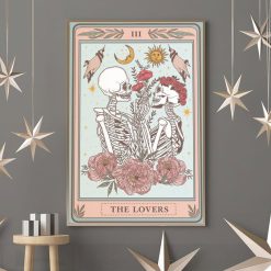 The Lovers Skull Poster