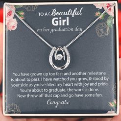To A Beautiful Girl On Her Graduation Day Cross Necklace Gift