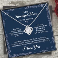 To My Beautiful Mom On Wedding Day From Bride Necklace