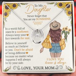 To My Daughter You Are Sunshine Necklace With Luxury Box