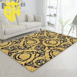 Versace Gold Patter Fashion Brand Rug Living Room