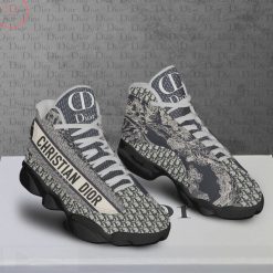 Christian Dior Grey Air Jordan 13 Sneakers Shoes