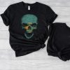Skull with Kazakhstan Flag Skeleton Kazakhstani Roots Shirts