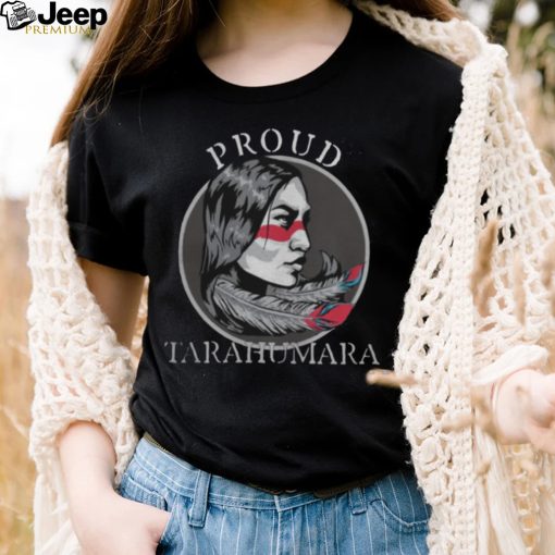 Tarahumara Mexican Indian Tribe Warrior Girl Feathers Retro Shirts