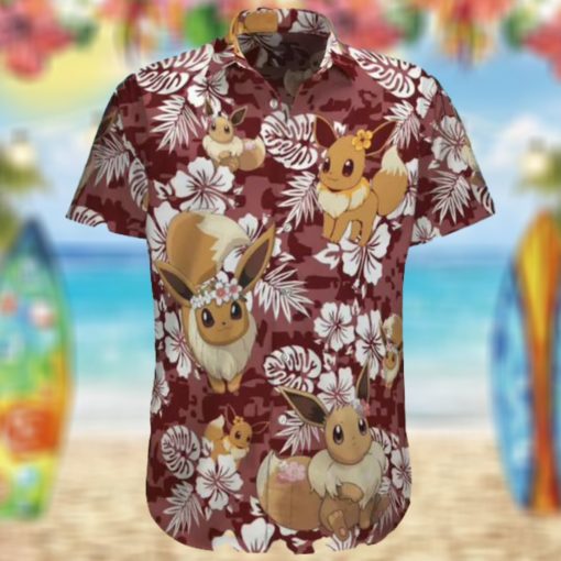 Eevee Pokemon Anime Summer Labor Day Gifts Hawaiian Shirt