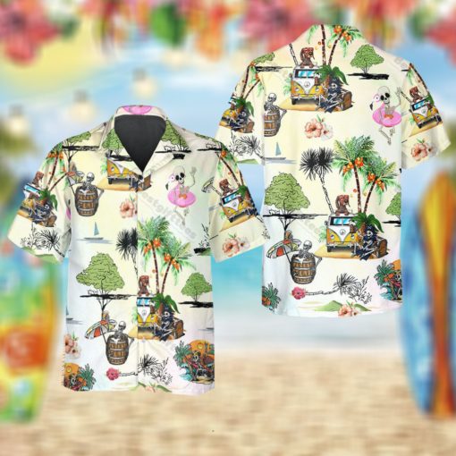 Funny Skull Beach Dancing Hawaiian Shirt