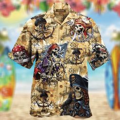 Pirate Skull For Pirate Skull Button Down Aloha Hawaii Shirt