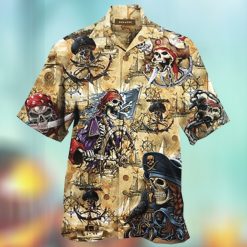 Pirate Skull For Pirate Skull Button Down Aloha Hawaii Shirt