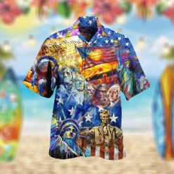 We The People The Statue Of Liberty And American Presidents Oil Painting For Independence Day 4th Of July Hawaii Shirt