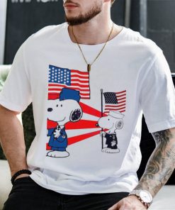 Official Military Snoopy American Flag T shirt